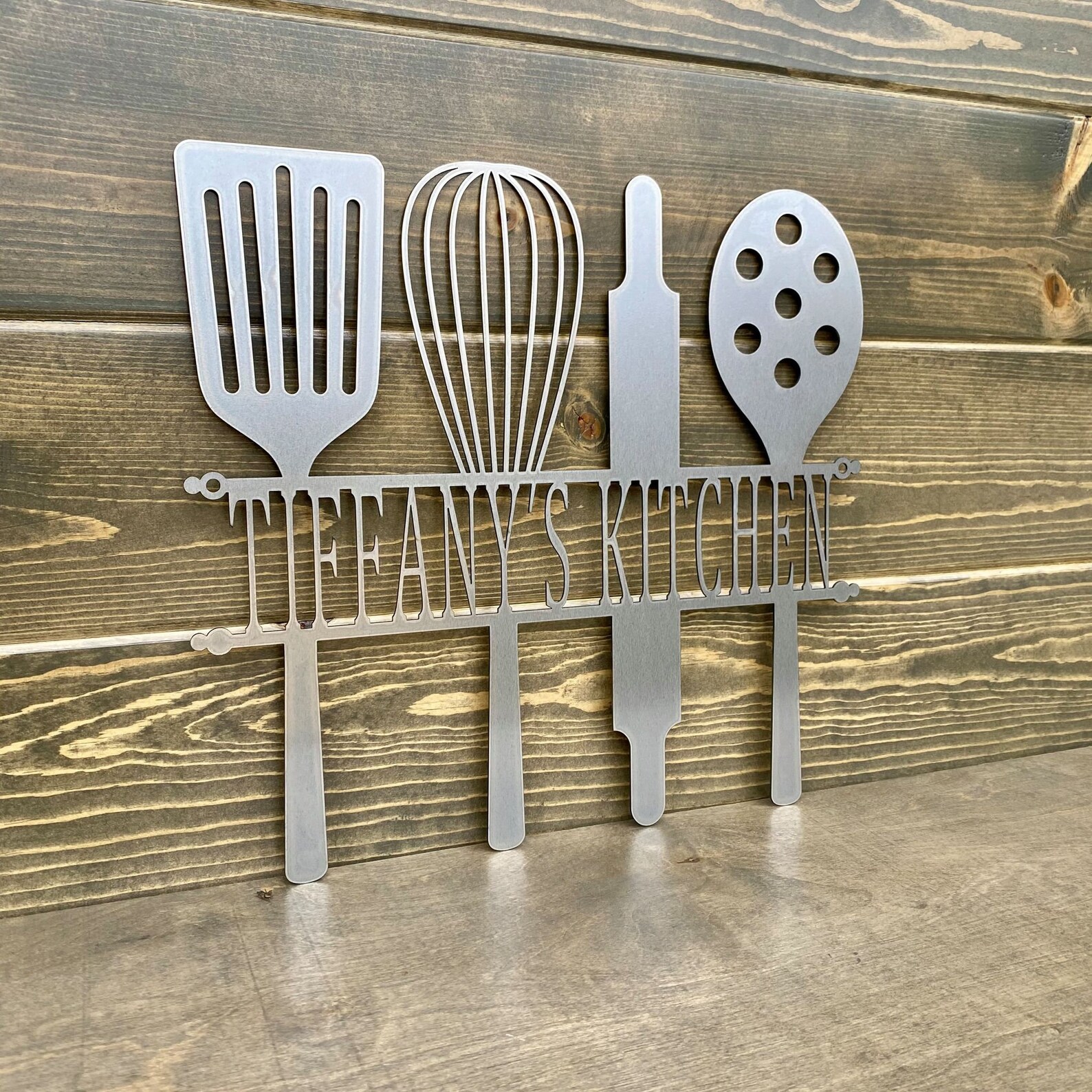 Custom Kitchen Utensils Name Sign Kitchen Wall Art Etsy