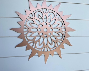 Metal Garden Sun Sunburst Wall Art: Large Outdoor Patio Decor