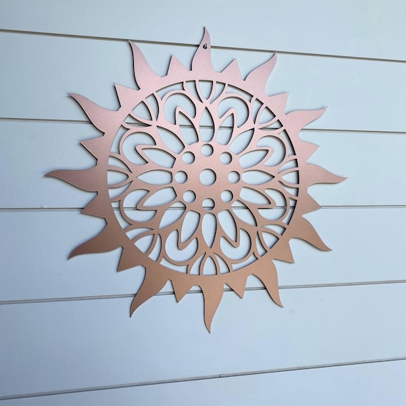 Metal Sun Sunburst Wall Art: Large Outdoor Patio Decor