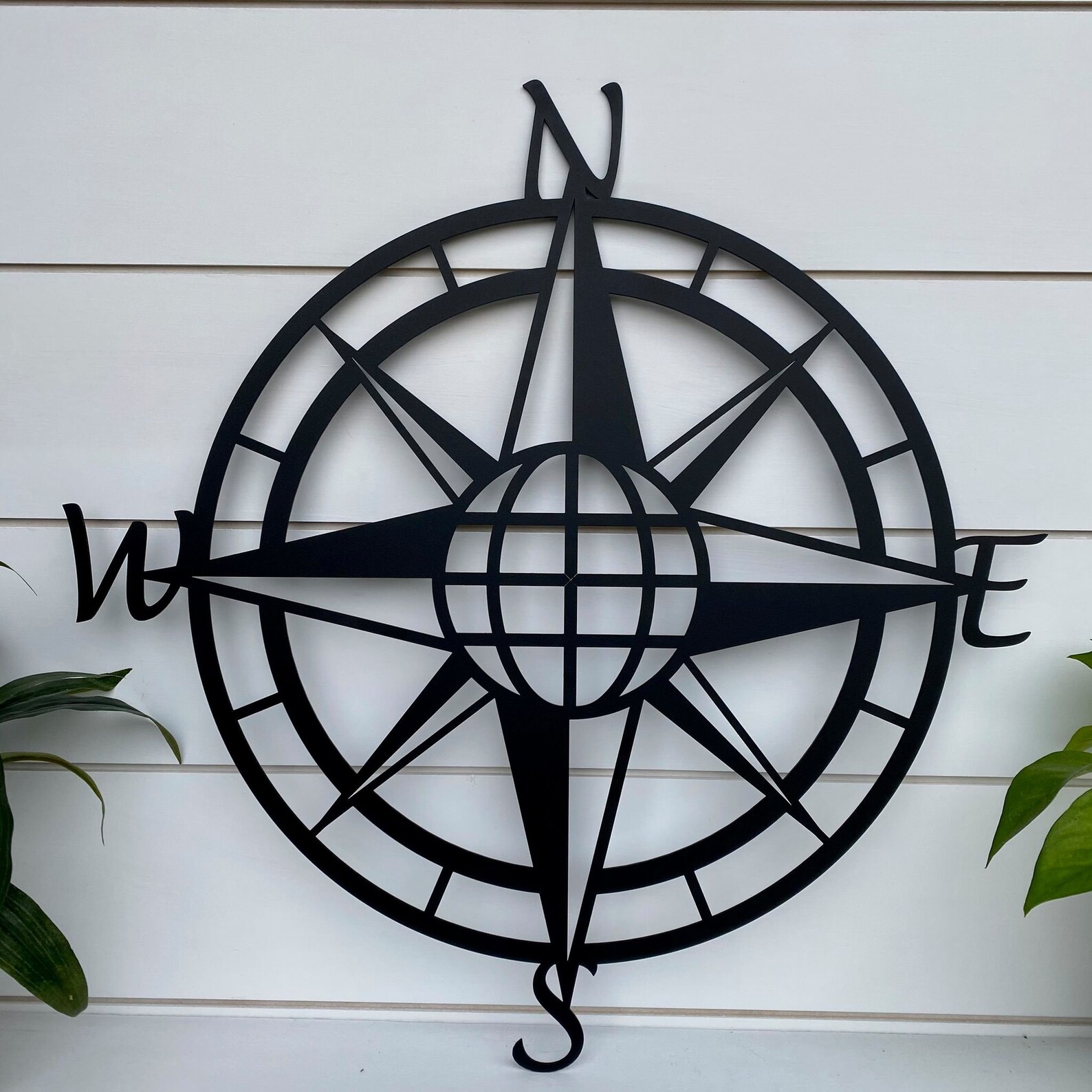 Compass Globe Metal Wall Art Nautical Compass Nautical Etsy