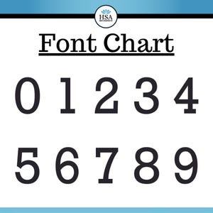Weeping Willow Font Chart for Street Numbers