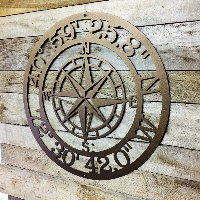 Ogród I Taras 32 Antiqued Bronze Iron Metal Coastal Compass Wall - Patio Wall Art Metal Ogród I Taras 32 Antiqued Bronze Iron Metal Coastal Compass Wall - Patio Wall Art Metal