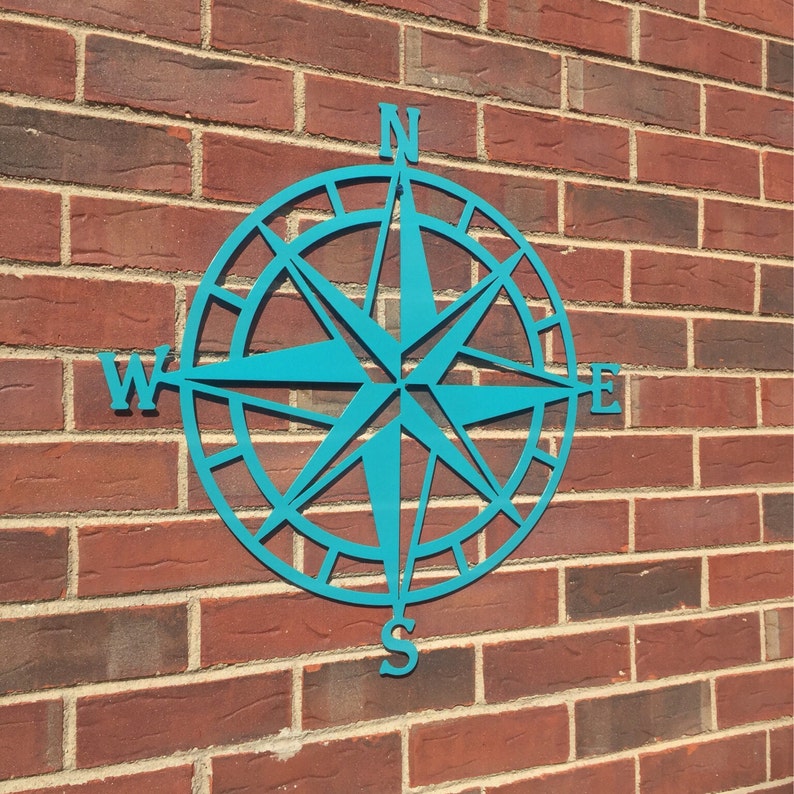 Steel Nautical Star Compass Wall Art Nautical Decor Metal Etsy
