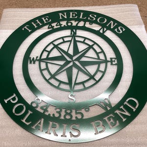 PERSONALIZED GPS Compass Custom Metal QUOTE Sign | Custom Coordinates Sign | Nautical Compass Wall Art | Beach Decor | Lake house decor