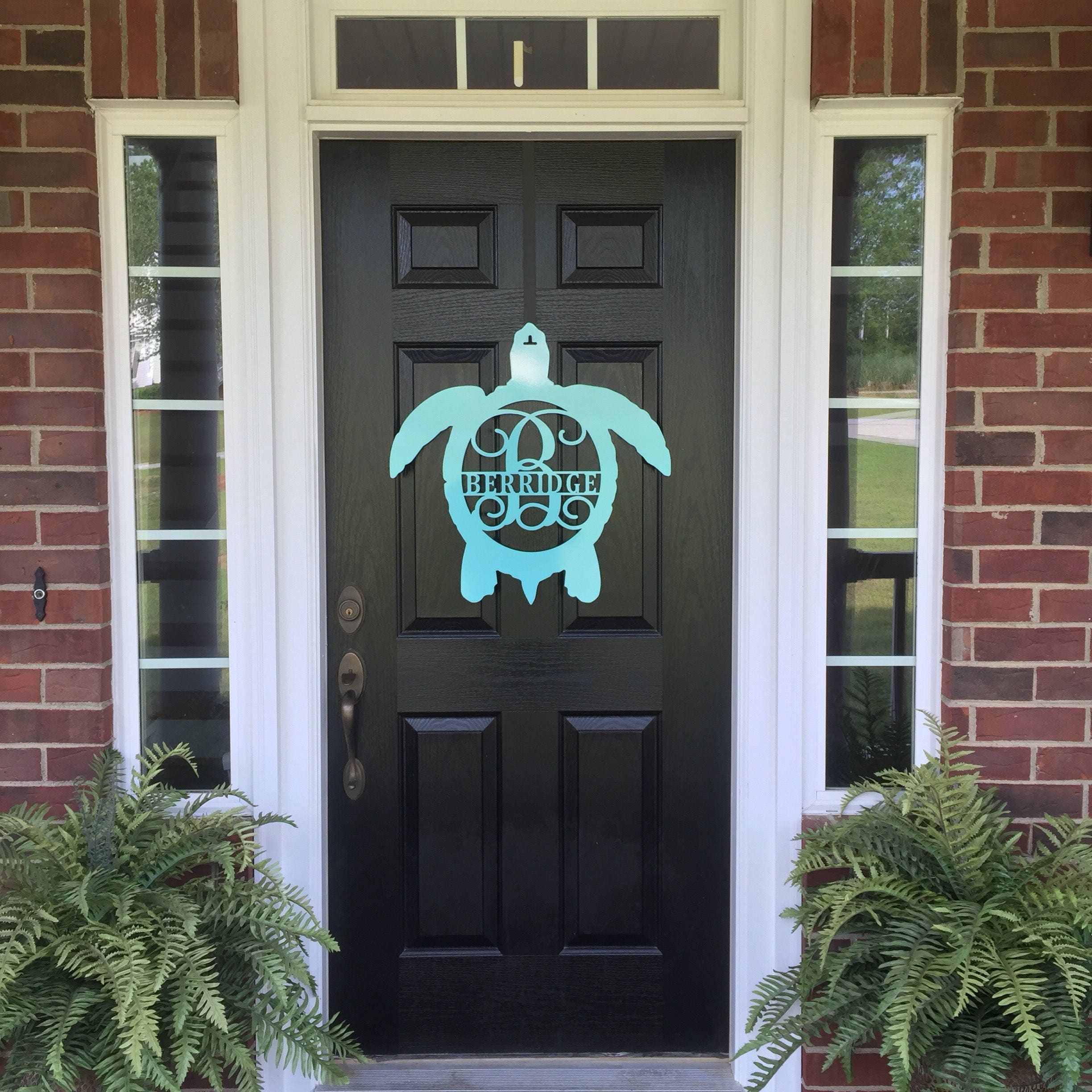 Metal Turtle Front Door Wreath/Monogram Door Hanger/Beach decor Metal Turtle Front Door Wreath/Monogram Door Hanger/Beach decor