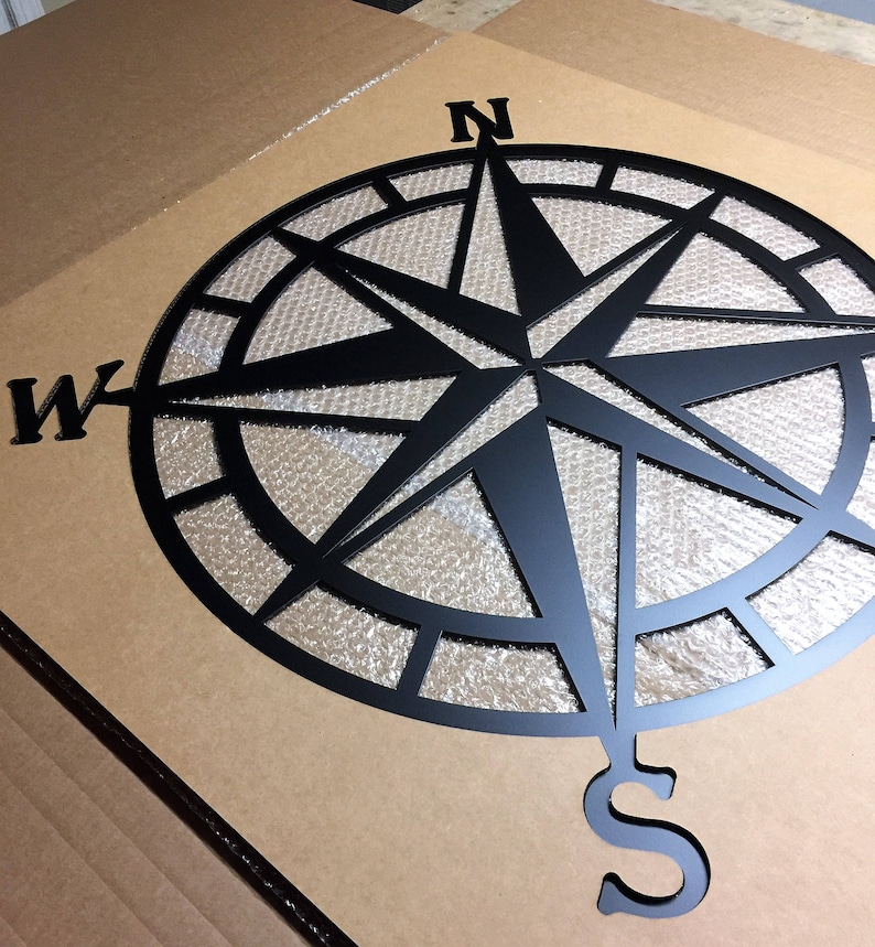 Compass Wall Decor, Nautical Compass,Wall Art, Nautical Metal Wall Art, Nautical Rose, Outdoor Metal Art, Compass Wall Hanging, Beach Decor image 4