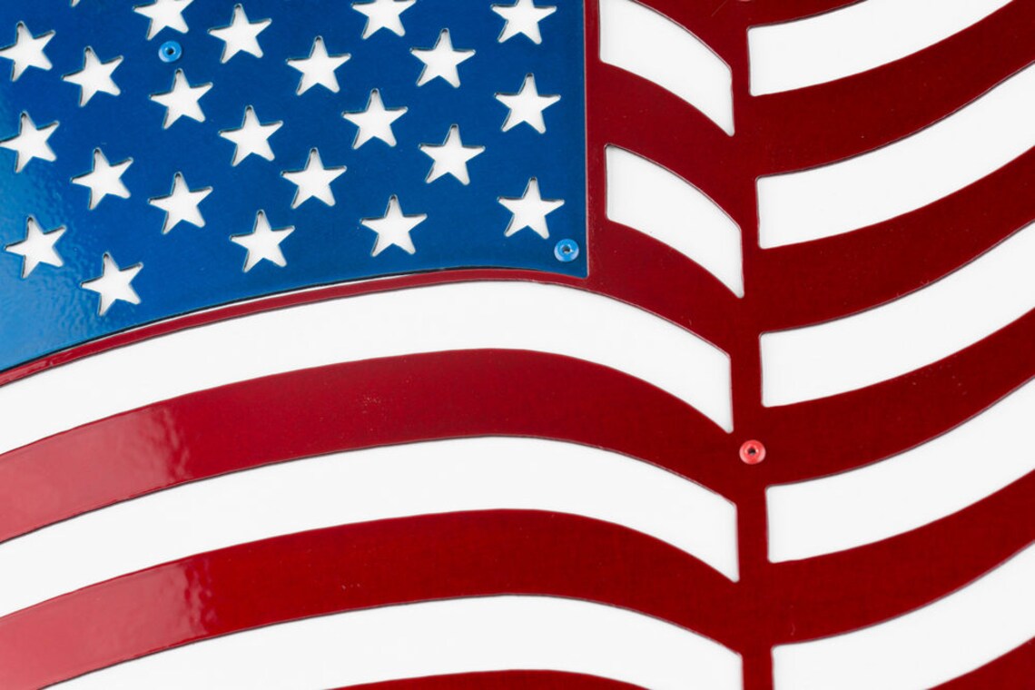 Waving AMERICAN FLAG Metal Art Metal flag indoor or outdoor Etsy