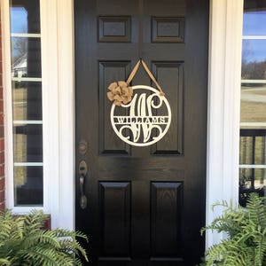 Front Door Wreath, Personalized Metal Family Name Sign, Monogram Door Hanger, Door Decor, Custom Porch Name Sign,