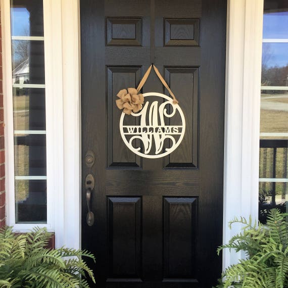 Metal Family Name Sign Monogram Door Hanger Last Name Sign Etsy
