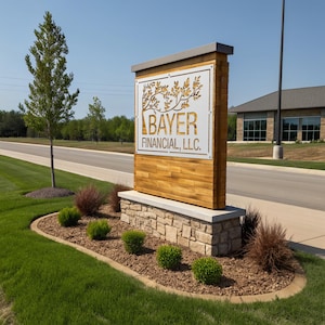 Custom Metal Business Logo Sign : Laser Cut, Monument Wayfinding Outdoor Commercial Signage