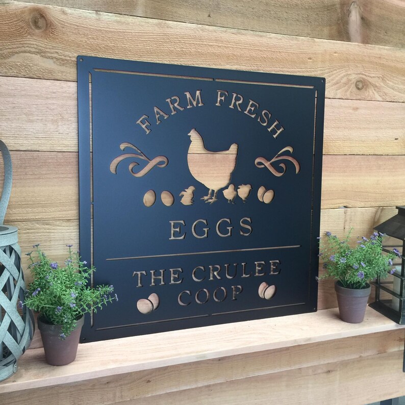 Personalized Farmhouse Chicken Coop Sign Kitchen Decor Etsy