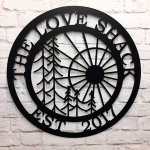 Personalized Metal Tree Sign: Weatherproof Cabin Decor