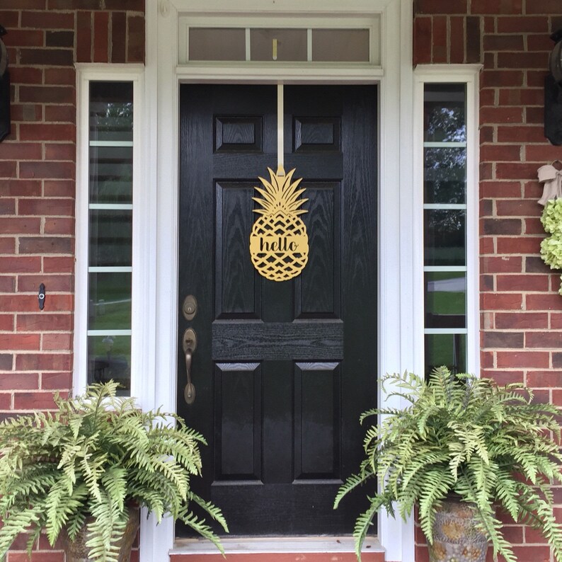 Elegant Door Wreath Front Door Decor Front Door Wreath outdoor wreath Pineapple Decor Door Hangers Door Decorations Hello Pineapple