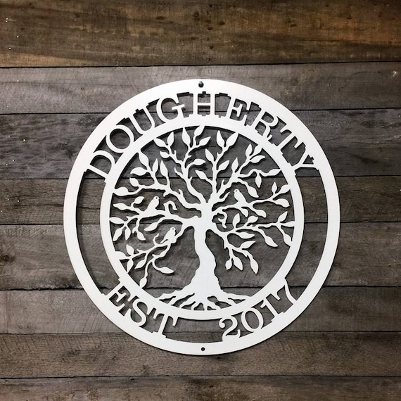 Custom Tree of Life Rooted in Love Sign Metal Art