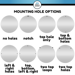 Mounting Hole Options Chart for Round Custom Metal Signs