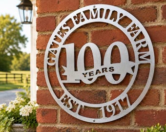 Custom Business Anniversary Sign, Company Milestone Display, Metal Office Wall Decor