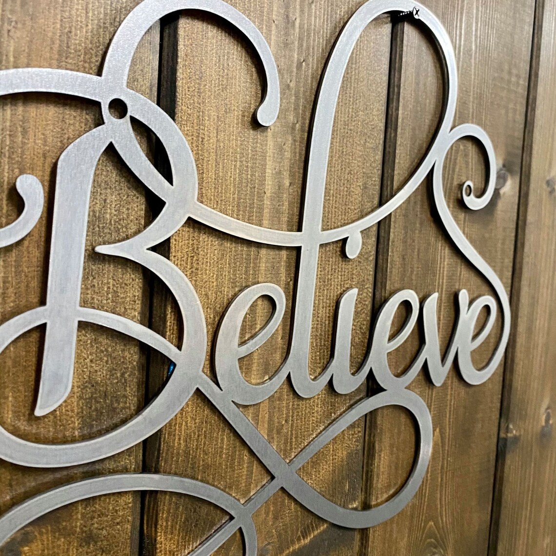 Believe Sign Word Art Sign Housewarming Gift Idea Metal Etsy