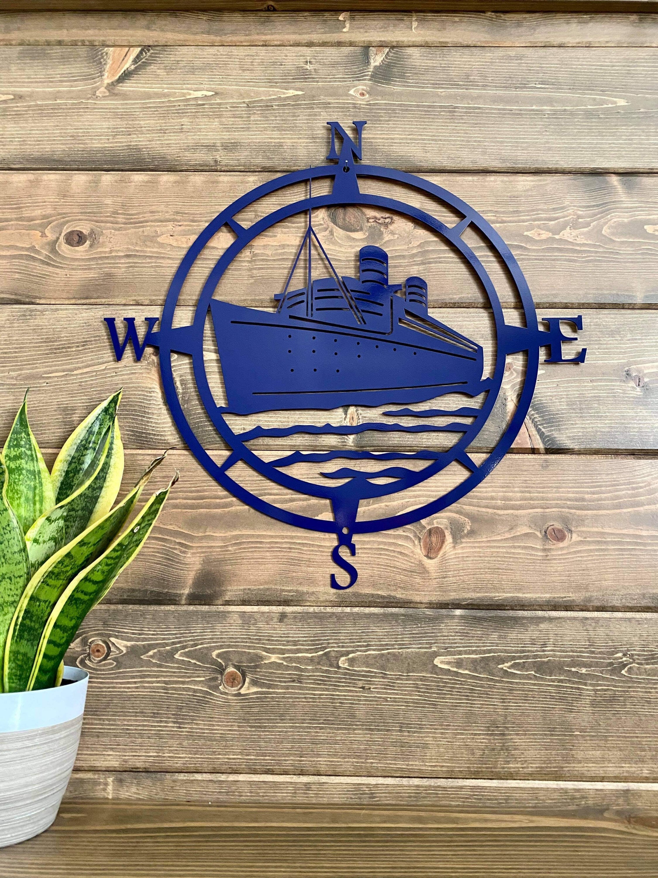 Ship Compass Wall Art Nautical Metal Wall Art Nautical Etsy