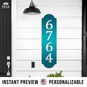 Modern House Numbers Address Sign - Custom Metal Address Plaque Makes Perfect Housewarming or Realtor's Closing Gift