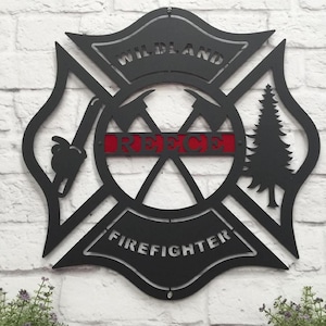 Letrero metálico personalizado de bombero forestal maltés