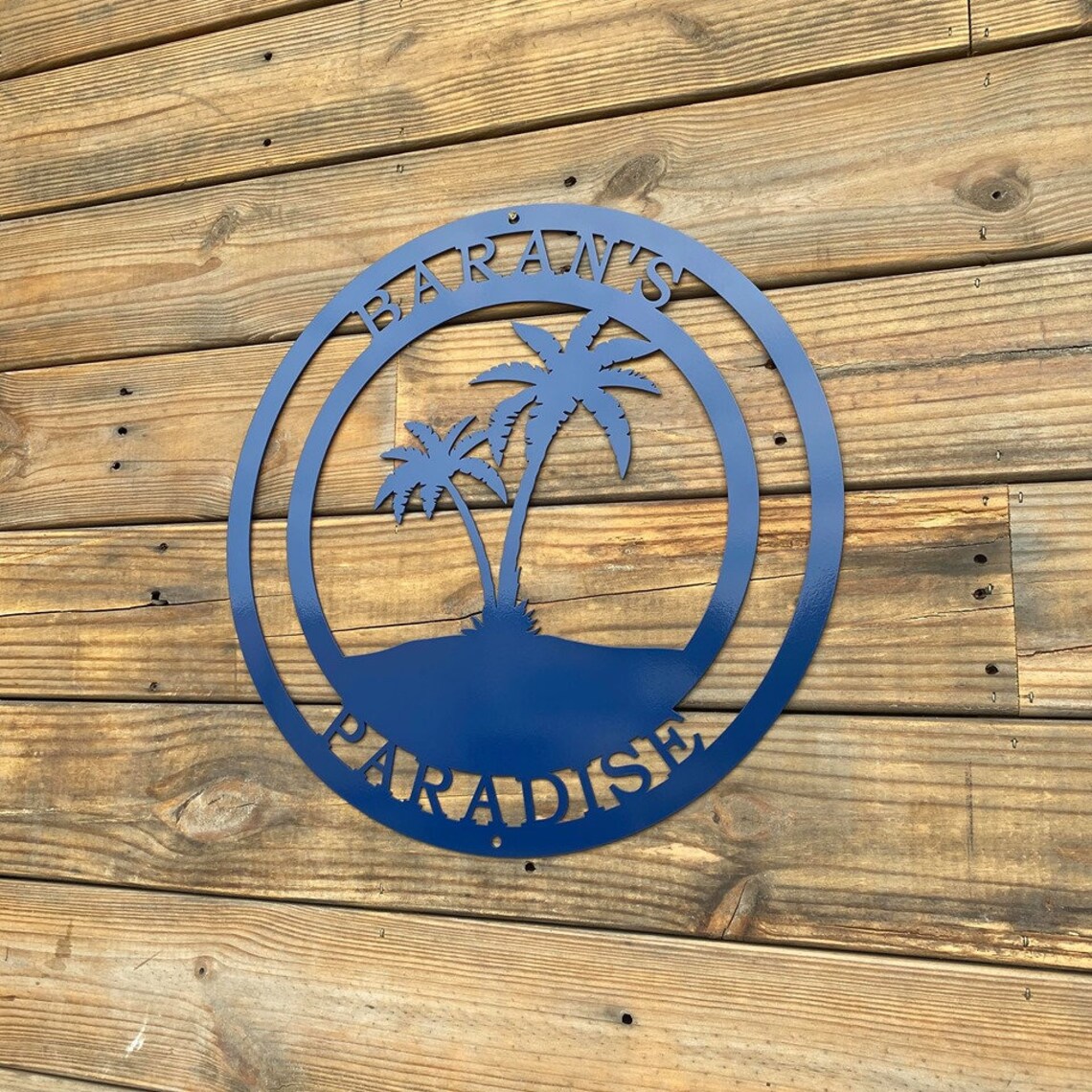 Beach Palm Tree Personalized Metal Sign Coastal Wall Art & Etsy