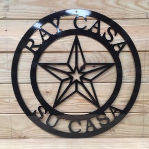 Texas Star Custom Metal Sign – Personalized Family Name Ranch Decor for Rustic Farmhouse Welcome Sign for Porch or Entryway