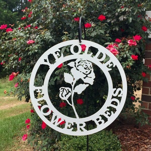 Garden sign -Rose Flower Personalized Metal Sign, Outdoor Sign, Flowerbed sign, | Mother's Day Gift | Free Shipping