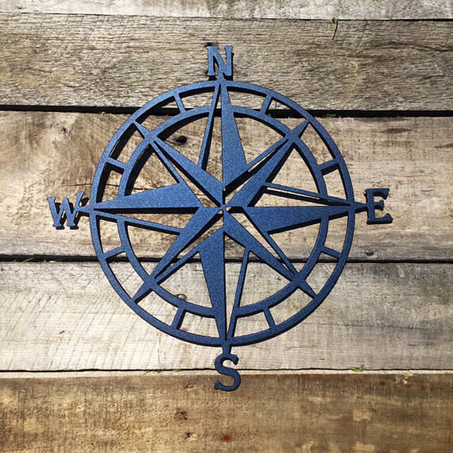 Compass Rose Metal Wall Art Nautical Compass Nautical Wall Etsy