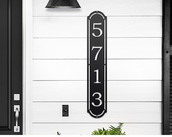 Vertical Home Address Sign, Metal Numbers for House or Mailbox Post, Unique Personalized Gift for Closing or Housewarming