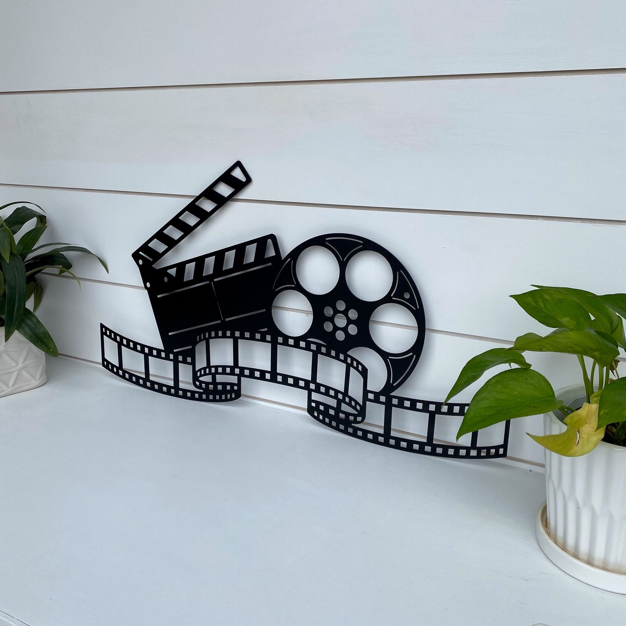 Movie Reel, Film Strip, and Hollywood Clapboard Metal Wall Art