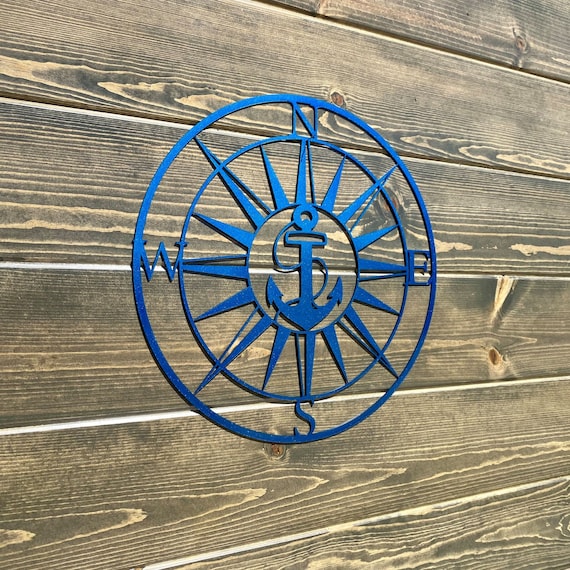 Nautical Anchor Compass Outdoor Wall Art Available up to Etsy