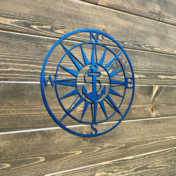 Nautical Anchor  Compass Outdoor Wall Art - Available up to 47" | Free Shipping