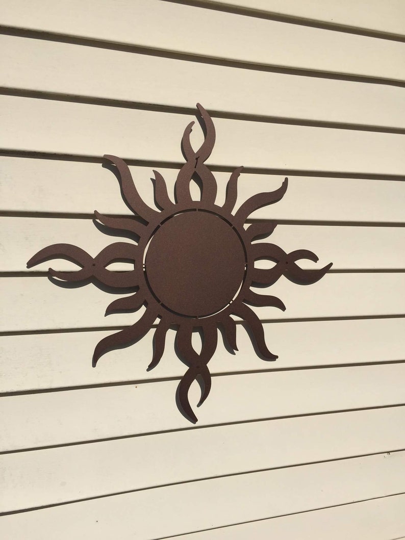 Garden Modern Sun Metal Wall Art Large Outdoor Decor Spring Decoration Nautical Room