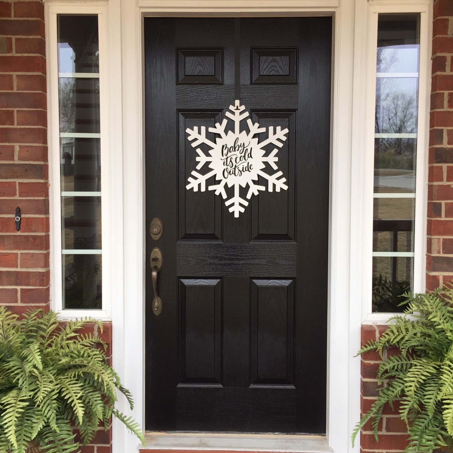 Snowflake Monogram Door Wreath Snowflake door decorations Etsy