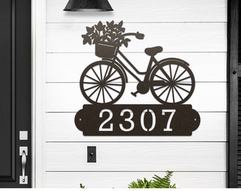 Vintage Floral Bicycle Custom Address Sign - Floral Bike Spring Decor Perfect Personalized Gift for Grandma, Gift for Her, Mothers Day Gift