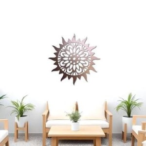 Metal Sun Sunburst Wall Art: Large Outdoor Patio Decor