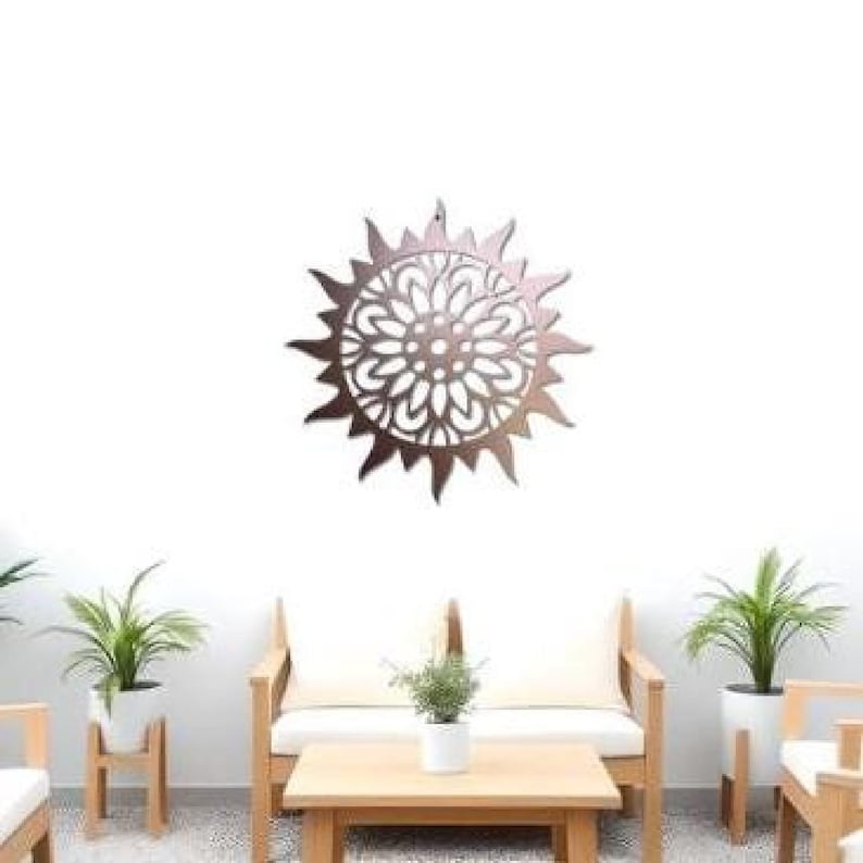 Metal Sun Sunburst Wall Art: Large Outdoor Patio Decor