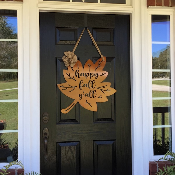 Metal Leaf Fall Door Wreath | Front Door Wreath | Front Door Hanger | Fall Door Decor | Wall Decor | Outdoor Decor