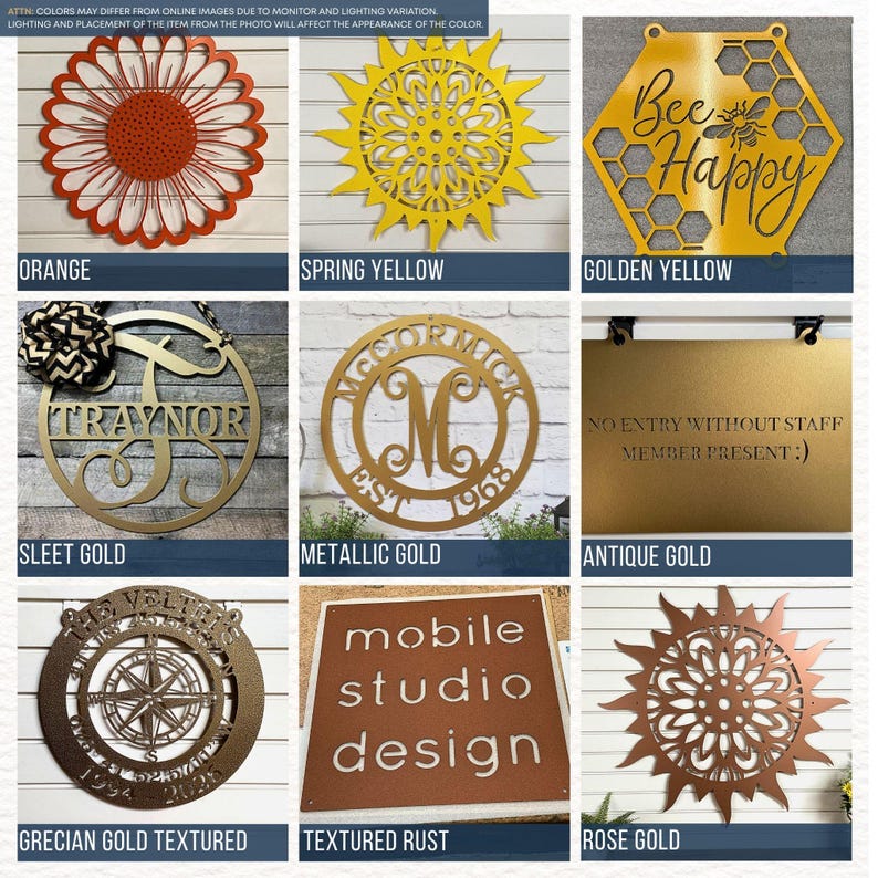 Custom Metal Sign - Personalized Family Name Home Decor  , Monogram Door Wreath, Garden Wall Art