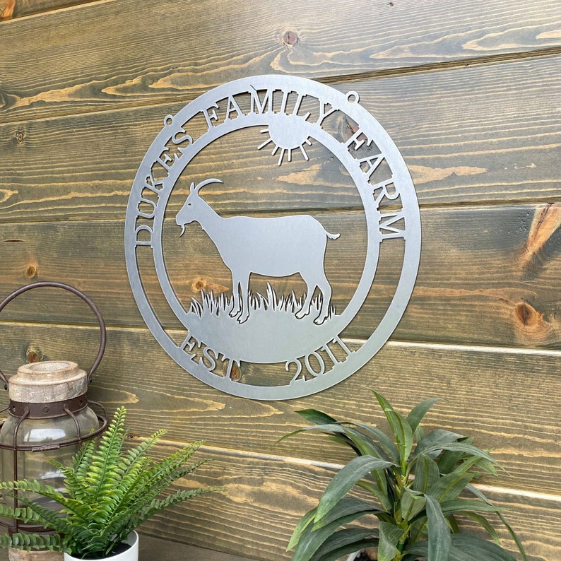 Metal Goat Sign Outdoor Ranch Signgoat Farm Sign Etsy