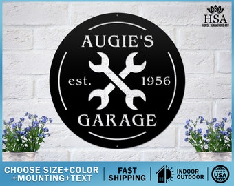 Custom Tool Shed Sign | Personalized Metal Garage Sign | Dad's Workshop Sign | Custom Metal Sign | Man Cave Sign | Personalized Gift for Dad