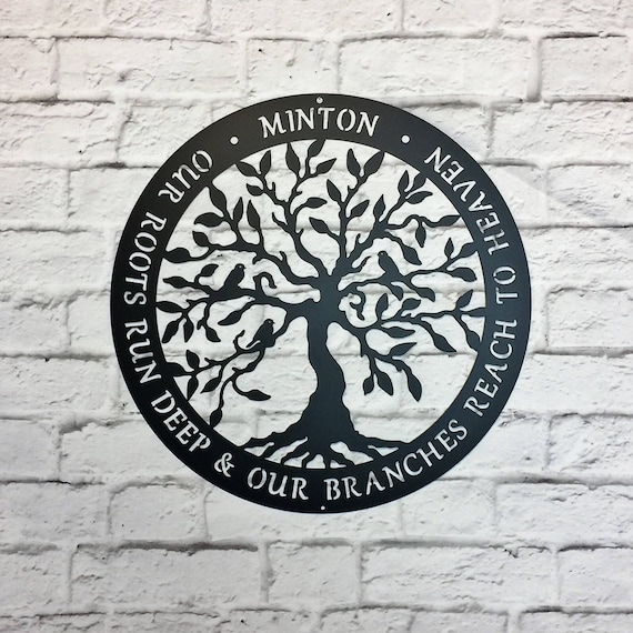 Personalized Family Name Tree of Life with Quote of your Choice Inspirational Saying Metal Wall Art Personalized Family Name Tree of Life with Quote of your Choice Inspirational Saying Metal Wall Art