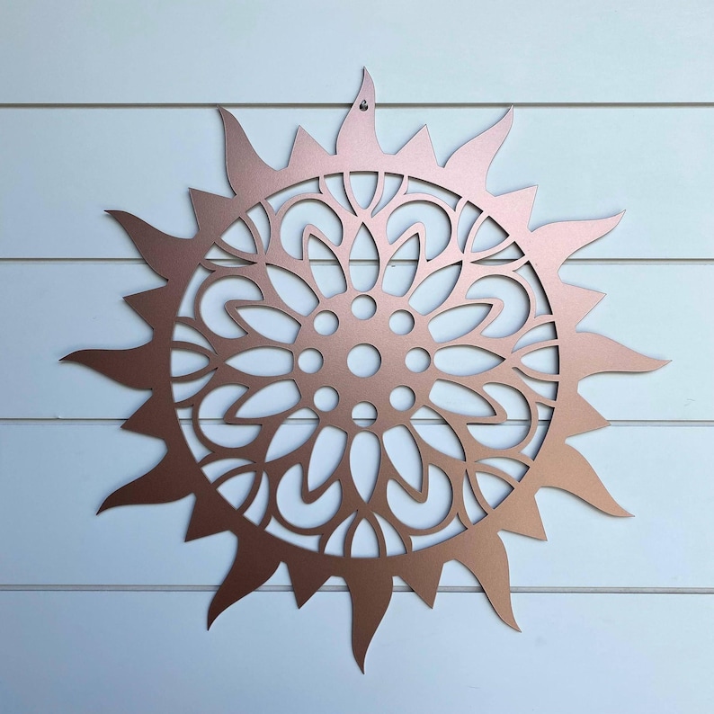 Metal Sun Sunburst Wall Art: Large Outdoor Patio Decor