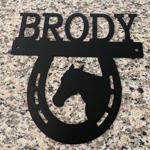 Personalized Horse Stall Sign: Metal Ranch Nameplate