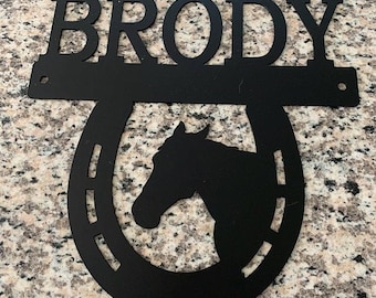 Personalized Horse Stall Sign | Horse Stall Nameplate | Metal Farm Sign | Custom Ranch Sign