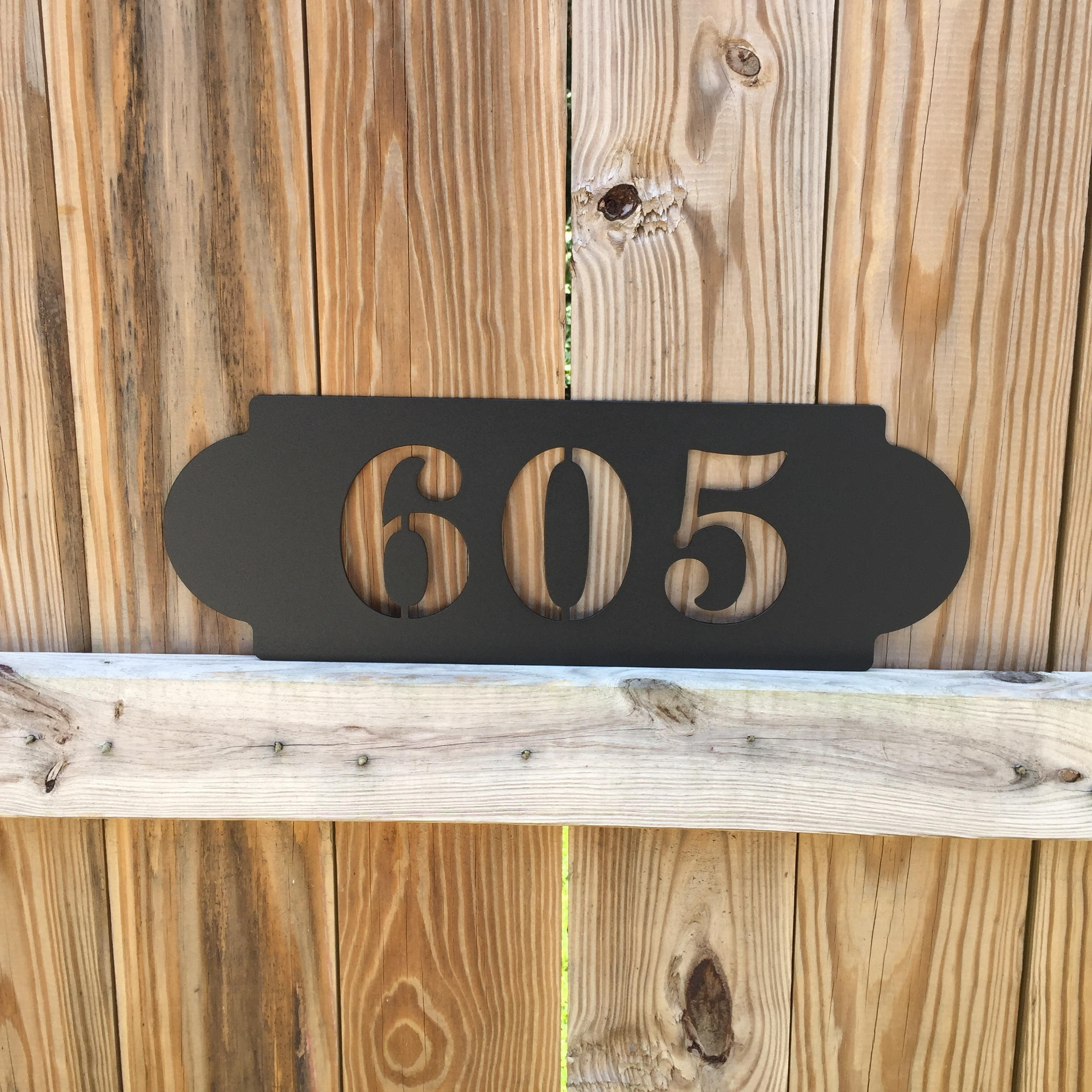 Modern Horizontal Metal Address Sign, House Number Plaque 18 Wide x 6