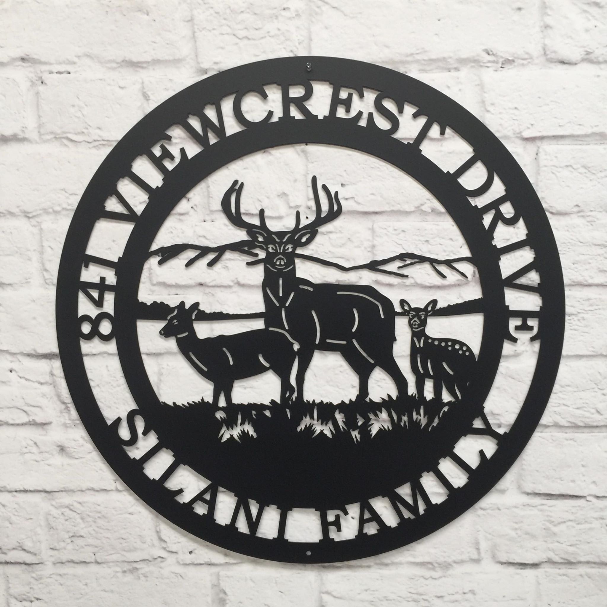 Personalized Three Deer Sign | gifts for the hunter | Custom Metal Sign