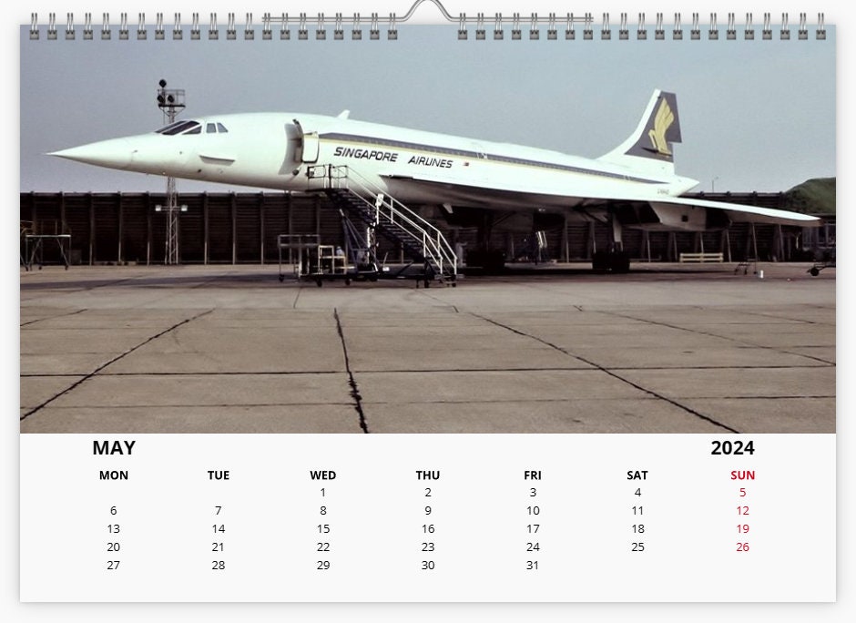 CONCORDE 2024 WALL CALENDAR A4 Size Etsy UK