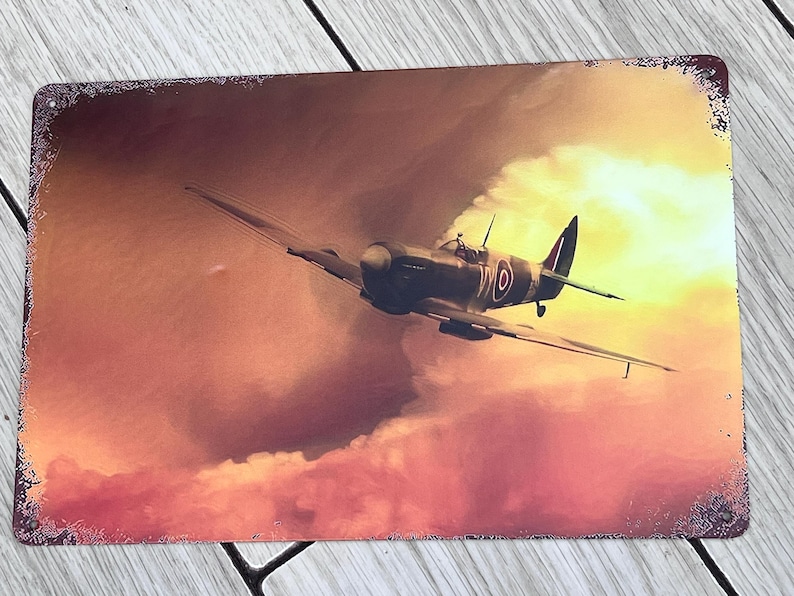RAF Spitfire Fighter Aircraft Metal Wall Door Plaque 30 X 20 Cm - Etsy