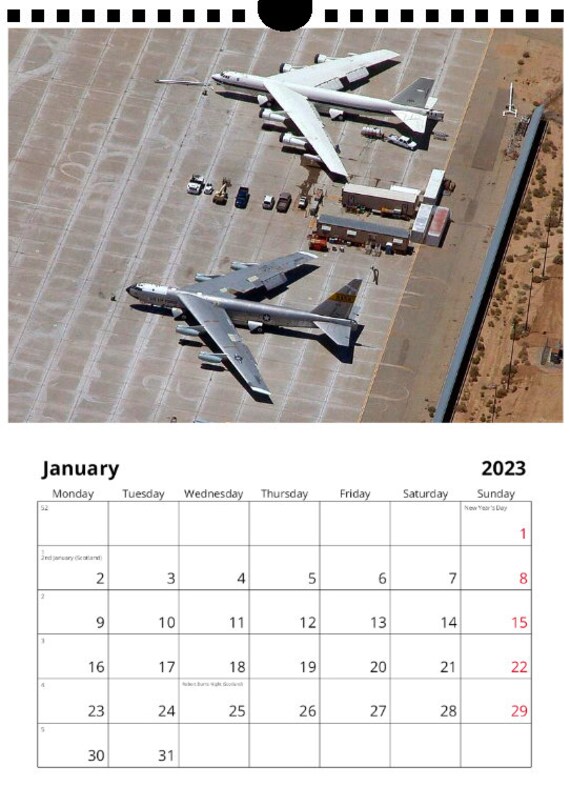 boeing-b-52-bomber-bespoke-2023-wall-calendar-a4-sizestart-etsy